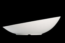 MM0072: 16 x 9" Slanted Bowl White Melamine Side View
