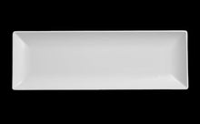 MM0118: 18 x 6" Rectangular Platter White Melamine Top View