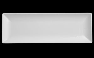 MM0118: 22 x 8" Rectangular Platter White Melamine Top View