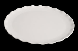 MM0160: 16" Round Platter White Melamine Top View