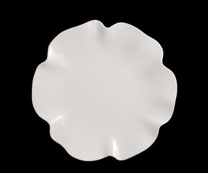 MM0164: 16" Round Wave Platter White Melamine Top View