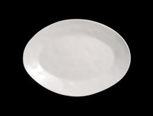 MM0174: 16 x 11.25" Oval Deep Platter White Melamine Top View