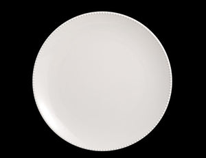 MM0210: 16" Beaded Round Platter White Melamine Top View