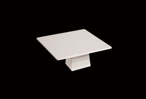 MM0300: 11" Square Cake Platter and Stand White Melamine Top View