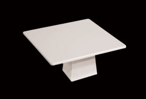 MM0304: 14" Square Cake Platter and Stand White Melamine Top View