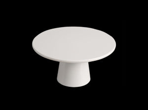 MM0308: 11" Round Cake Platter and Stand White Melamine Top View