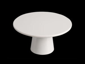MM0312: 14" Round Cake Platter and Stand White Melamine Top View