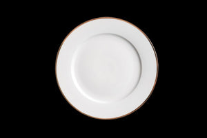 RF1032: 8" Gold Rim Salad Plate White Top View