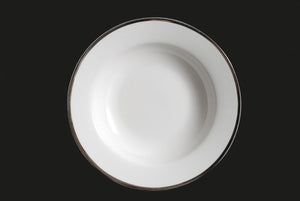 RF1041: 8.5" Platinum Rim Soup Plate White Top View