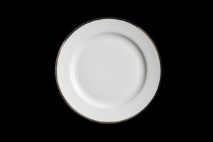 RF1042: 8" Platinum Rim Salad Plate White Top View