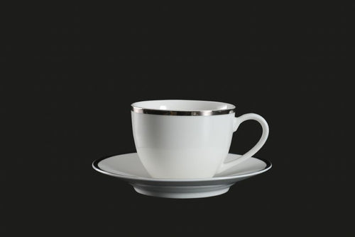 RF1043: Platinum Rim Cup and Saucer White Top View