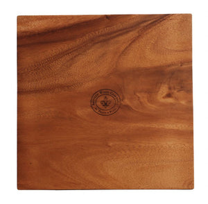 WP0614: 12" Footed Square Board Brown Top View