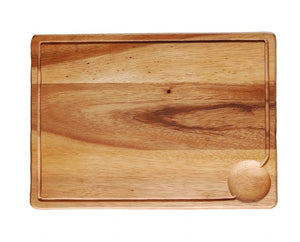 WP0752: 13.75 x 10" Steak Board with Juice Holder Brown Top View